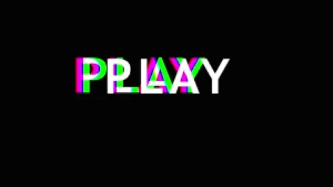 Glitchy PLAY button animations appearing on black background with cinematic.. Video stock 343417546