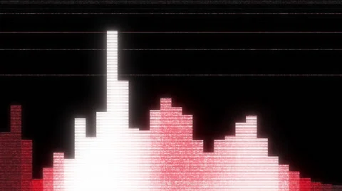 Glitchy red digital audio VU meters - 4K Vidéo 51819764