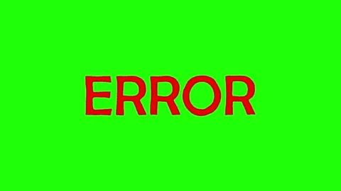 Glitchy red error message text on a green screen chroma key background for .. Stock Footage 333032462