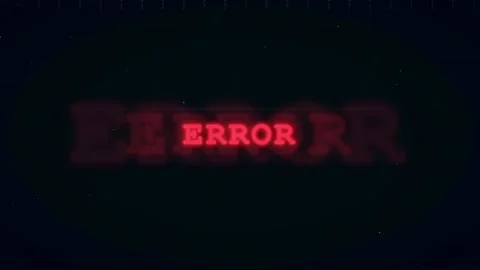 Glitchy Red Error Text Animation with Digital Noise and Distortion on Black Stock Footage 336780039