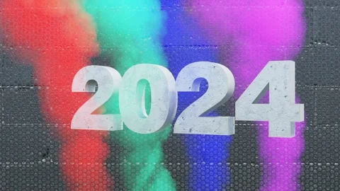 Glitchy RGB 2024 Text Effect Stock Footage 320828238