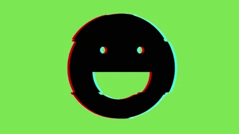 Glitchy Smiley Face Animation Green Scee... | Stock Video | Pond5