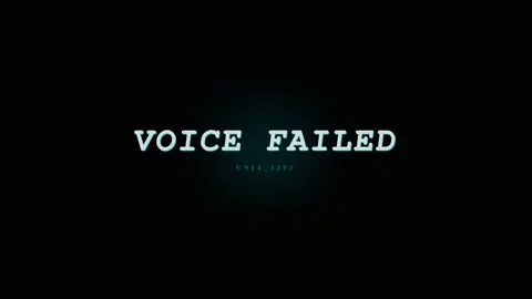 Glitchy Text "Voice Failed" on Black Screen - Digital Error Message Stock Footage 331568423
