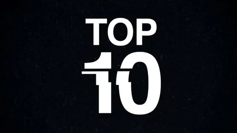 Glitchy Top 10 Countdown Stockbeeldmateriaal 69742025