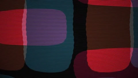 Glitchy TV static screen with colorful abstract shapes and patterns. Stock Footage 335514055