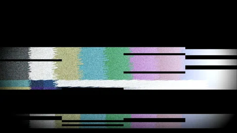 Glitchy TV Test Pattern with Static Noise and Signal Error Vidéo 340677687