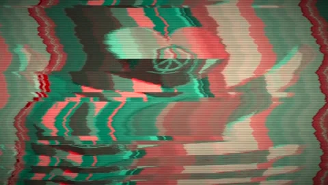 Glitchy vintage nostalgic psychedelic communication breakdown background. Stock Footage 184635363