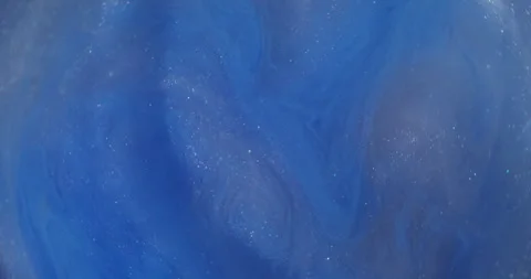 Glitter art blue paint cloud splash acrylic liquid Stock Footage 320286433