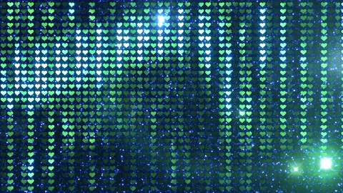 Glitter Back heart line Green3 Flash 4k Stock Footage 102658046