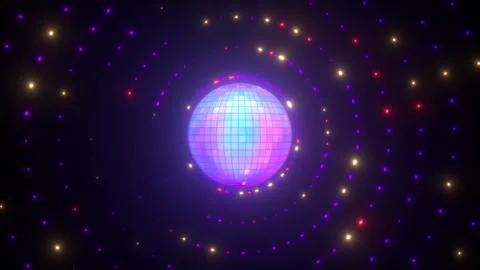 Glitter Background Of Disco Ball And Particle Rings Stock Footage 306504877
