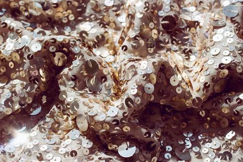 Glitter background. Fabric texture with spangles. Background sequin. Glitter  Stock Photos