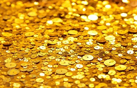 Glitter background. Fabric texture with spangles. Background sequin. Glitter  Stock Photos