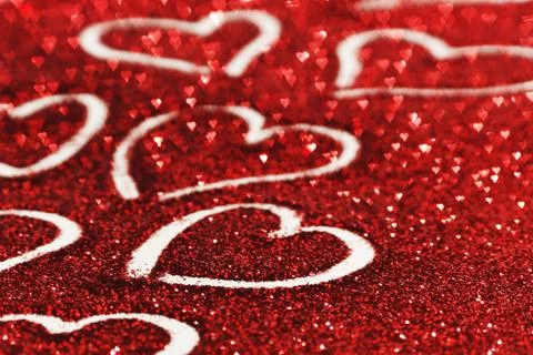 Glitter background with hearts Stock Photos