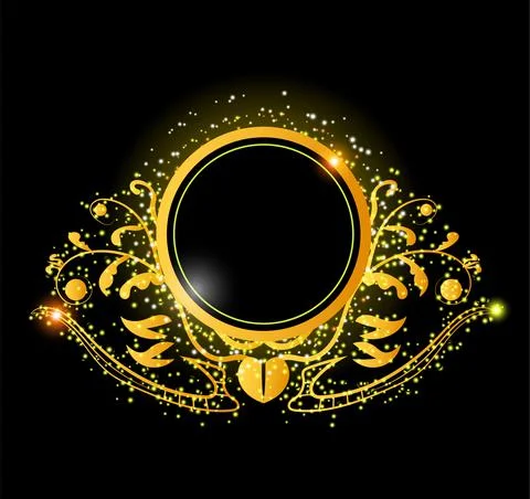 Glitter badge swirl Stock Illustration