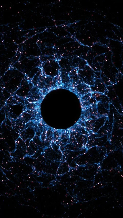 Glitter blue explosion sparkles on black Light speed wallpaper, digital line wav Stock Footage 341913529