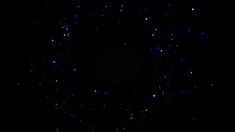 Glitter Blue star field dust particles background vortex texture against black Stock Footage 259089958