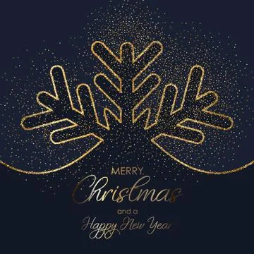 Glitter Christmas snowflake background Stock Illustration