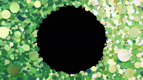 Glitter Circle Frame 3 Cc Green 4k Stock Footage 104760328