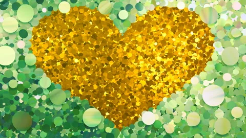 Glitter Circle Frame 4 Hc Green 4k Video stock 104933569