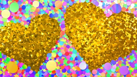 Glitter Circle Frame 4 Wc Colorful 4k Stock Footage 104936500