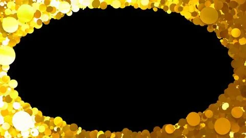 Glitter Circle Frame background 3D illustration 3 Dc Gold05 イラスト素材