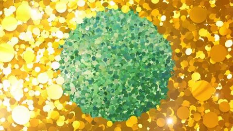 Glitter Circle Frame background 3D illustration 4 Cc Gold Flash 05 스톡 일러스트