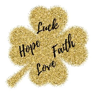 Glitter, confetti St. Patrick Day template Stock Illustration