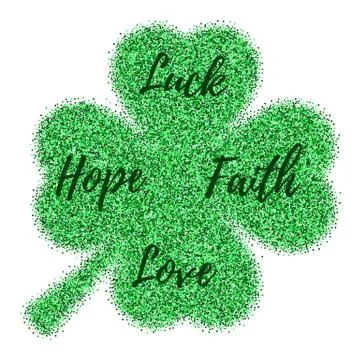 Glitter, confetti St. Patrick Day template Stock Illustration