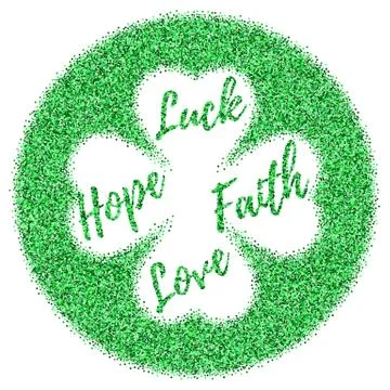 Glitter, confetti St. Patrick Day template Stock Illustration