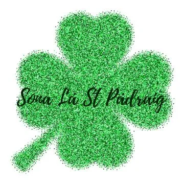 Glitter, confetti St. Patrick Day template Stock Illustration