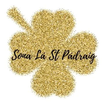 Glitter, confetti St. Patrick Day template Stock Illustration