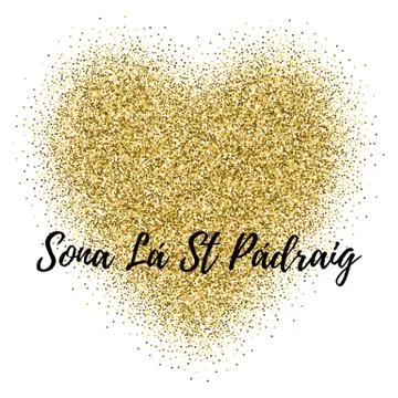 Glitter, confetti St. Patrick Day template Stock Illustration