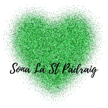 Glitter, confetti St. Patrick Day template Stock Illustration