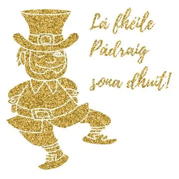 Glitter, confetti St. Patrick Day template Stock Illustration