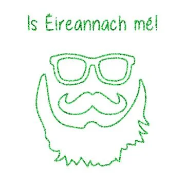 Glitter, confetti St. Patrick Day template Stock Illustration