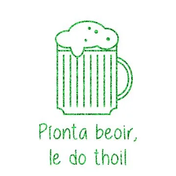 Glitter, confetti St. Patrick Day template Stock Illustration