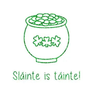 Glitter, confetti St. Patrick Day template Stock Illustration