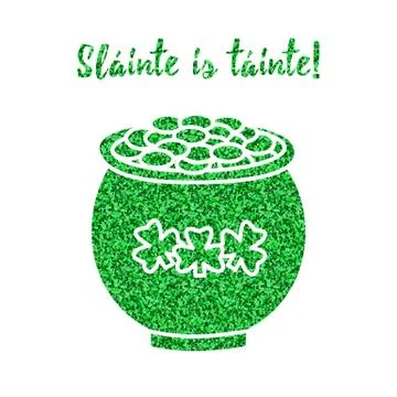 Glitter, confetti St. Patrick Day template Stock Illustration