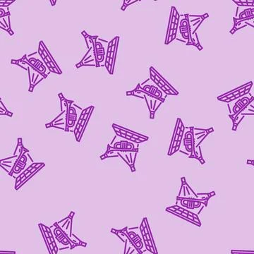 Glitter disco party line vector seamless pattern Stock Illustration