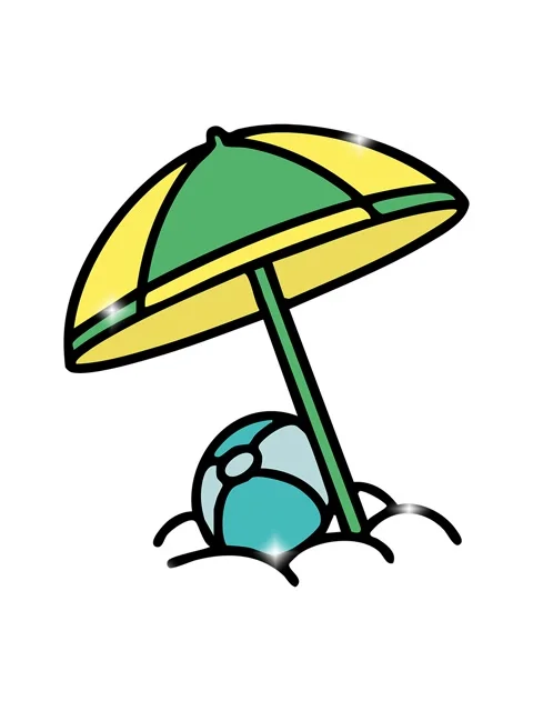 Glitter effect animation of brazilian beach parasol and beachball 스톡 동영상 324059272