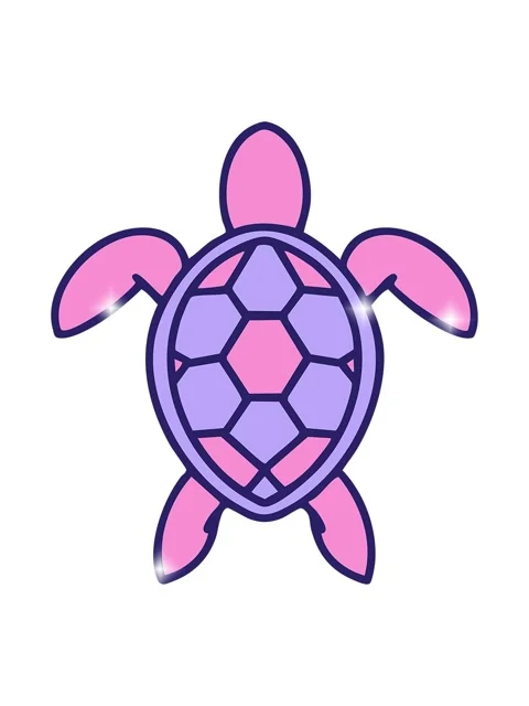 Glitter effect animation of brazilian turtle shown from above drawing Stock Footage 324203203