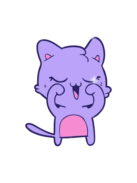 Glitter effect animation of cartoon of a cat fun drawing Stock Footage 324048364
