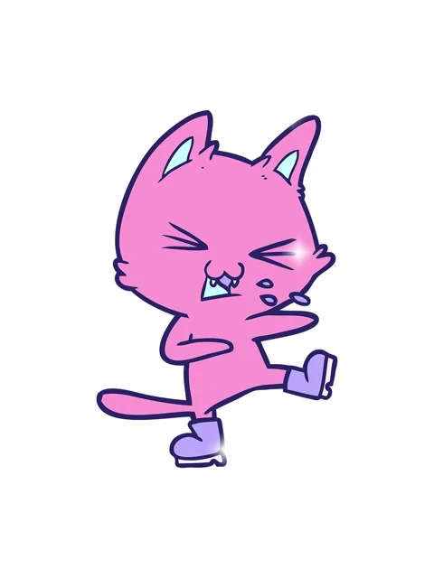 Glitter effect animation of cartoon cat hissing wearing big boots Stock Footage 324084225