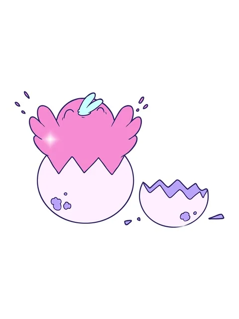 Glitter effect animation of cartoon chick hatching from egg Stock Footage 324440960