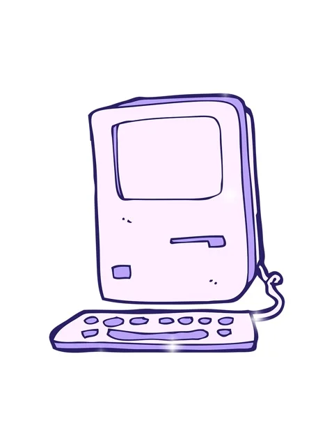 Glitter effect animation of cartoon of computer Stock Footage 324452013