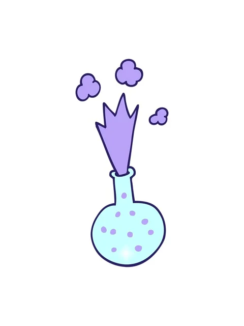Glitter effect animation of cartoon doodle of a explosive chemical Stock Footage 324044027