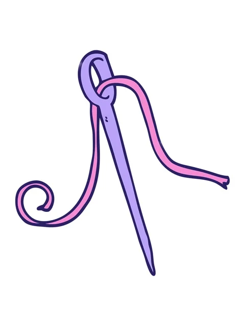 Glitter effect animation of cartoon doodle needle and thread Video stock 324074951