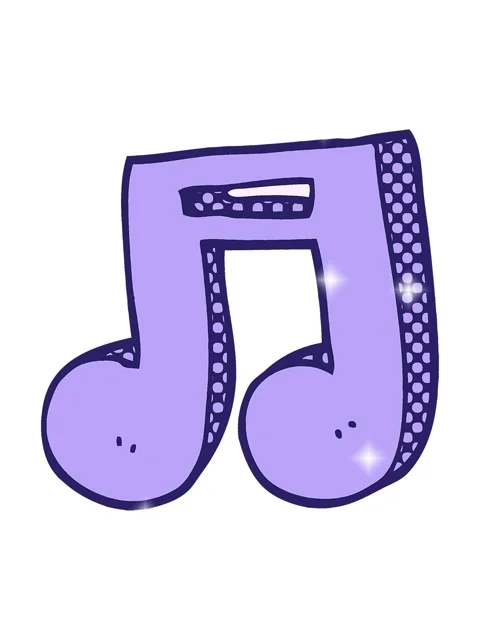 Glitter effect animation of cartoon doodle musical notes Stock Footage 324099557