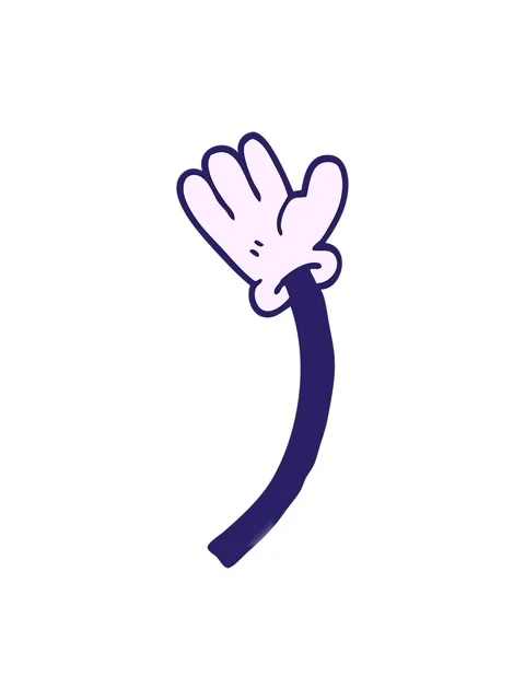 Glitter effect animation of cartoon doodle of a hand gesture Stock Footage 324219826