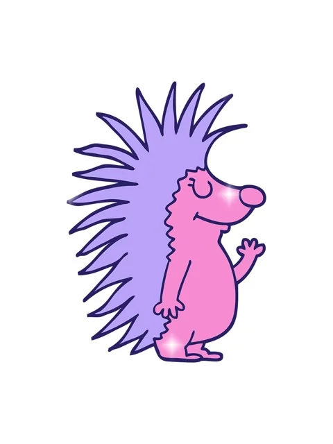 Glitter effect animation of a cartoon doodle spiky hedgehog Stock Footage 324232062